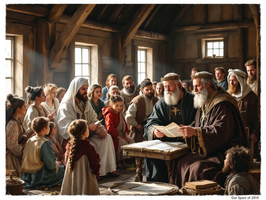 Aziz Cyril ve Methodius Slav halkına öğretiyor